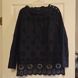 🌟J. Crew Black Eyelet Blouse🌟
